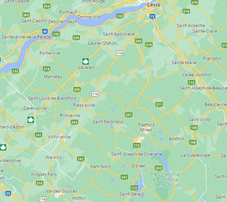 Carte Centre-du-Québec Lotbinière